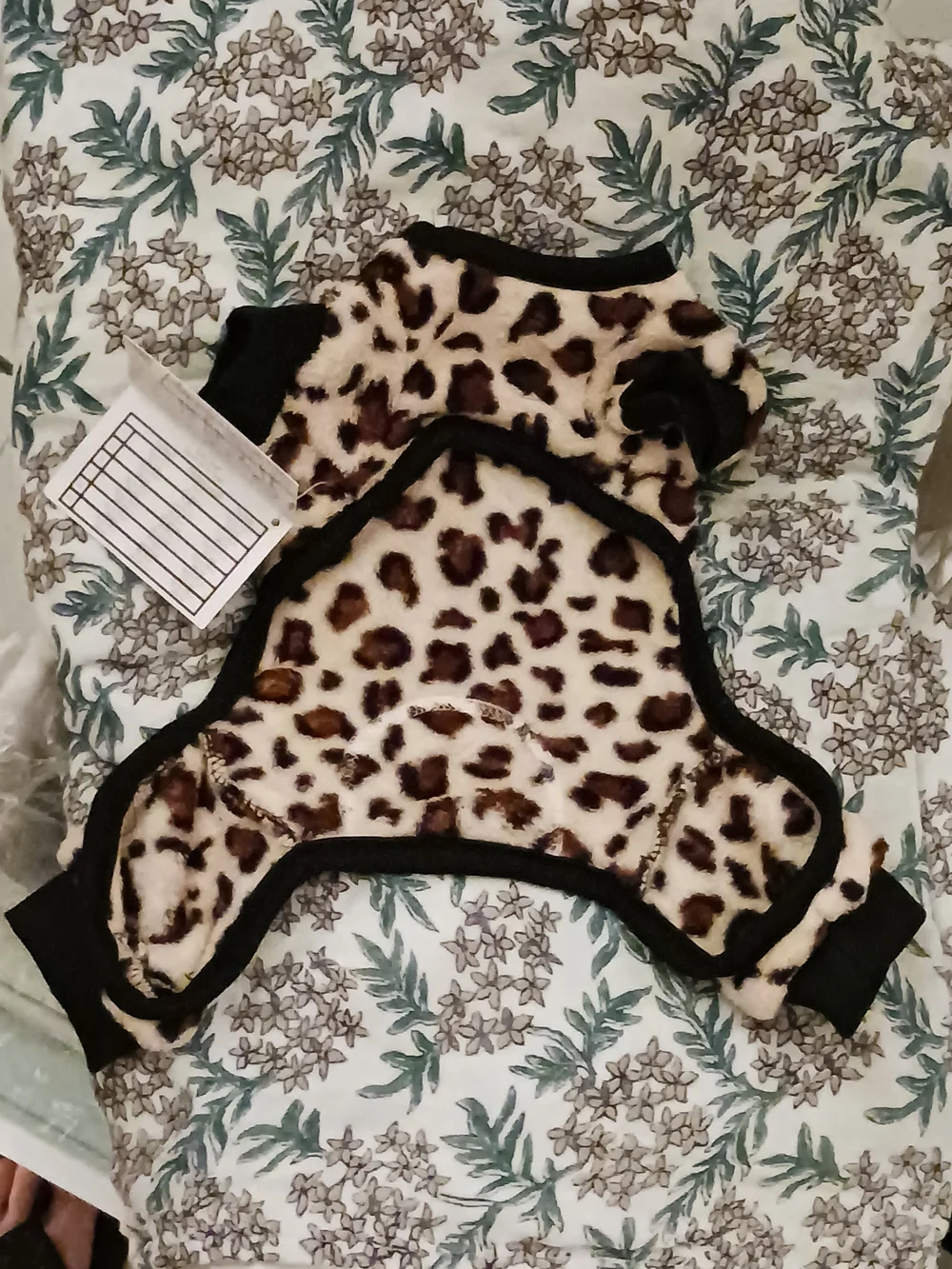 FabDog Animal Print Plush Dog Onesie Fleece Pajamas